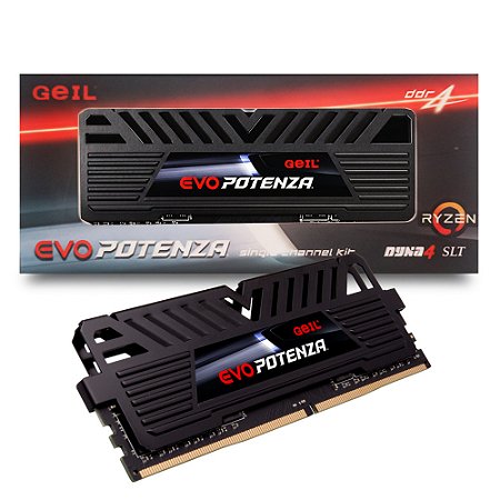 Memória Ram Desktop DDR4 Geil Evo Potenza, 8GB, 3200MHz, Black, GAPB48GB3200C16BSC
