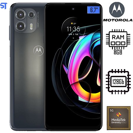 Smartphone Motorola Edge 20 Lite 128GB Grafite - 5G 6GB RAM Tela 6,7” Câm. Tripla + Selfie 32MP