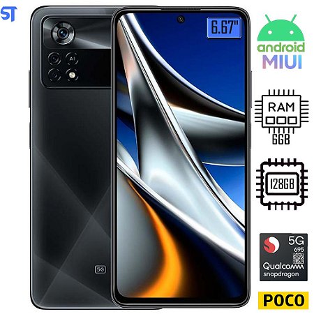 Smartphone Xiaomi Poco X4 Pro Dual Chip 128GB RAM 6GB Global 5G- Lazer Black