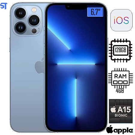 iPhone 13 Pro Max Apple (512GB) Azul Sierra, Tela de 6,7”, 5G e Câmera Pro de 12 MP