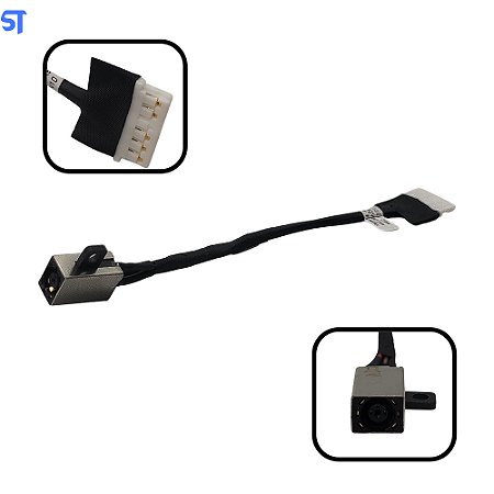 Plug Conector DC Jack Compativel Dell Inspiron Serie 15 3567 i3567 i3567 5664BLK PUS p63f p63f002 Com Cabo 10CM SobralTech