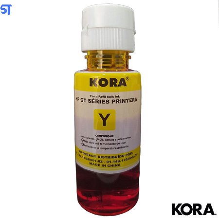 Refil de Tinta Compatível HP GT Séries Bulk Ink Corante Yellow Y 70ML KORA