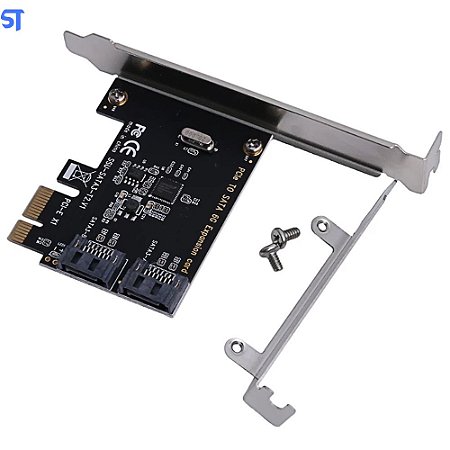 Placa de Extensão PCi-Express Adaptador Para Sata 3.0 Com 2 Portas Sata 3.0- 6gbps
