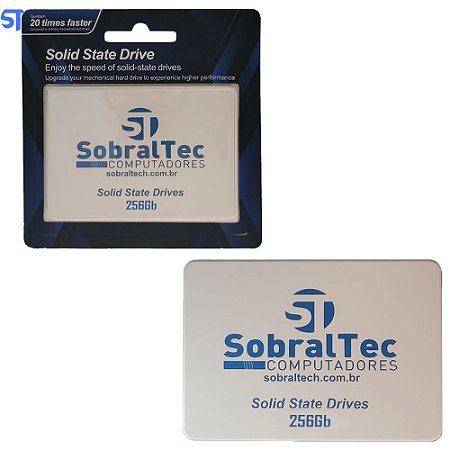 HD SSD SobralTec 256Gb 2.5 Sata3 Leitura 570Mb/s Escrita 500Mb/s - Branco