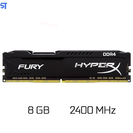 Memória RAM Desktop 8GB, 2400MHz, DDR4, Kingston HyperX Fury - HX424C15FB/8, CL-15