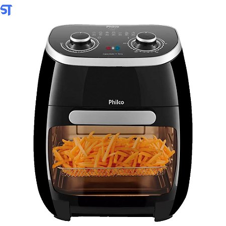 Fritadeira Elétrica sem Óleo/Air Fryer Philco - 2 em 1 Air Fry e Forno Oven PFR2000P Preto 11L