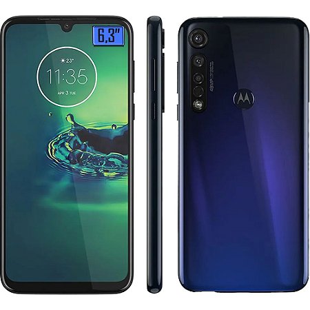 Smartphone Motorola G8 Plus 64GB - XT2019 Azul Safira 4G - 4GB RAM Tela 6,3” Câm. Tripla + Câm. Selfie 25MP