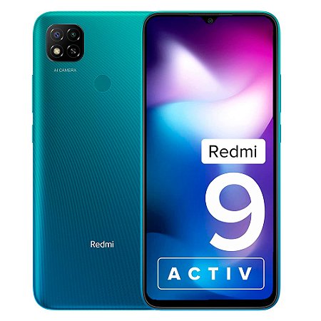 Smartphone Xiaomi Redmi 9 Activ, 128GB Armazenamento, 6GB RAM, Dual SIM, Câmeras 13MP e 2MP, 6.53" - Coral Green