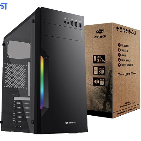Gabinete Gamer MT-G210BK S/Fonte C3Tech - Preto