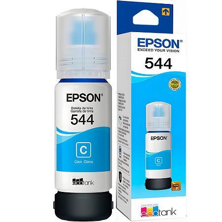 Refil de Tinta Epson Cyan 544-T544220 Original Para L3110/L3150 Rende 7.500 Paginas (Na Caixa)