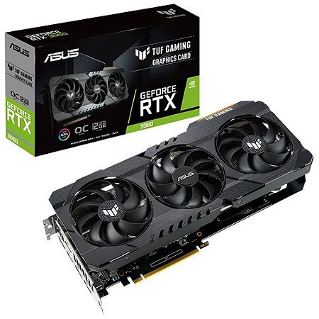 Placa de Vídeo ASUS TUF Gaming GeForce RTX 3060 V2 OC Edition 12GB / GDDR6 - TUF-RTX3060-O12G-V2-GAMING