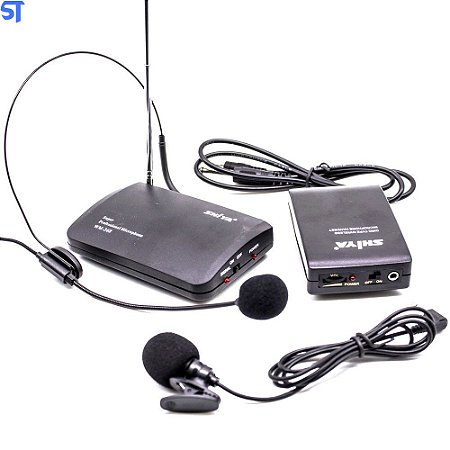 Microfone Profissional duplo Sem Fio lapela e headset GT432 - Lorben