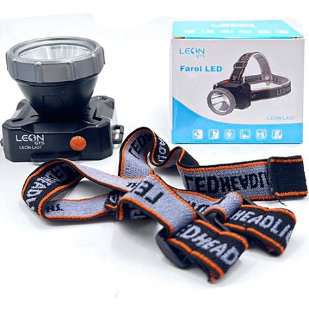 Farol Lanterna LED De Cabeça Leon Preto - LEON-LA37