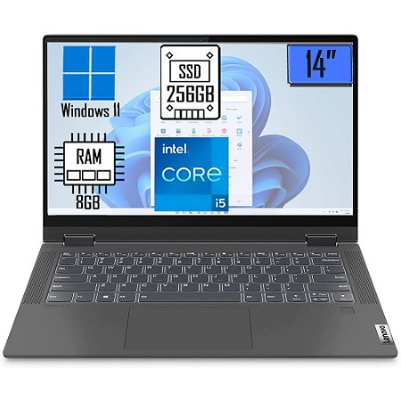 Notebook Lenovo 2 Em 1 Ideapad Flex Tela 14 I5-1135 8GB 256GB SSD W11H 82LT0005BR de Vitrine