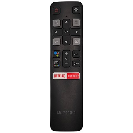 Controle Remoto Smart TV, Com Botões Netflix e Globoplay, Lelong - LE-7410-1