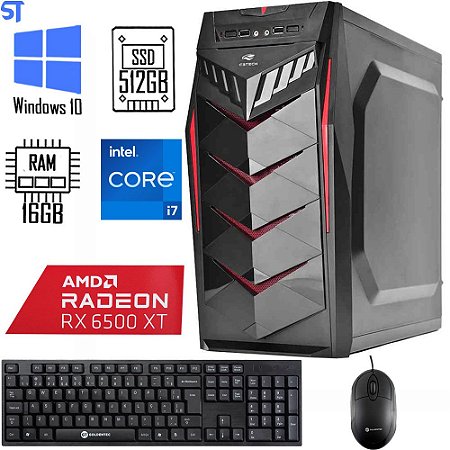 Computador Gamer Intel Core i7- 12700 | Memoria 16GB DDR4 - SSD 512GB  - C3Tech- Placa de Video 4GB- Teclado Mouse e Cab