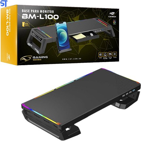 Base Para Monitor BM-L100BK RGB C3Tech Gaming
