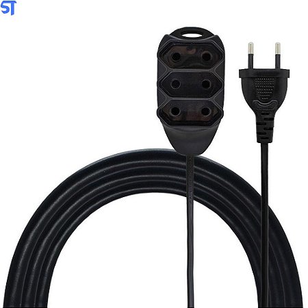 Extensão Elétrica 3 Tomadas 1.5 Metros Knup SL7013 - Preto