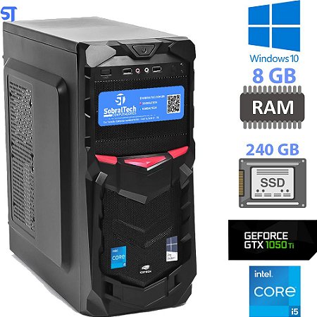 Computador Core i5- 10400F  HD SSD 240GB -Memoria 8GB - Placa de Video 4GB GTX 1050 TI