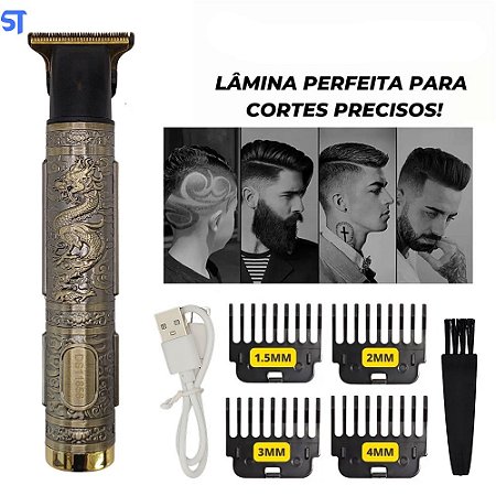 Maquina de Corte USB Para Cabelo/Barba Acabamento Dragão