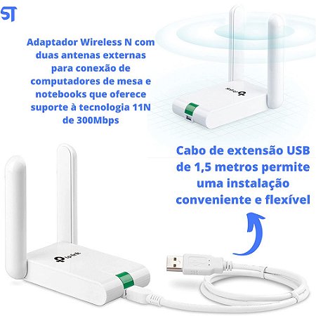 Adaptador Wireless TP Link N 300Mbps TL WN822N