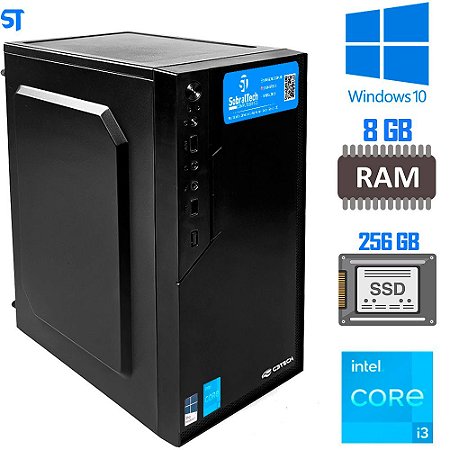 Computador Core i3-2100-HD SSD 256GB -Memória Ram 8GB- Windows 10- Brinde Mouse Pad