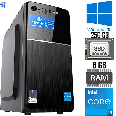 Computador Core i5 2500, SSD 256GB, Memória Ram 8GB, Gab 24V2BK, Windows 10