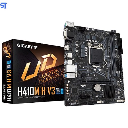 Placa-Mãe Gigabyte H410M H V3 Ultra Durable Intel LGA1200 mATX DDR4 M.2 NVMe