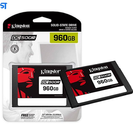 SSD Kingston Interprise DC500R, 960GB, Sata III 6GB/s, Leitura 555MB/s, Gravacao 525MB/s, SEDC500R/960G