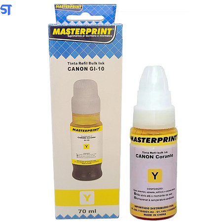 Refil de Tinta Compatível Canon Bulk Ink GI-10 Corante Amarelo 70ML MasterPrint