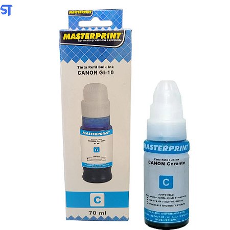 Refil de Tinta Compatível Canon Bulk Ink GI-10 Corante Ciano 70ML MasterPrint