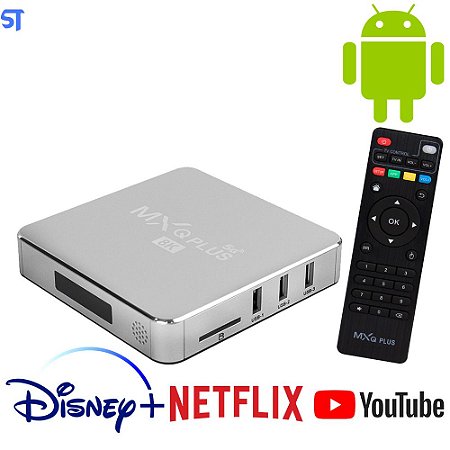 Receptor TV Box MXQ Plus 8K 5G 64GB RAM+512GB Memória - Prata