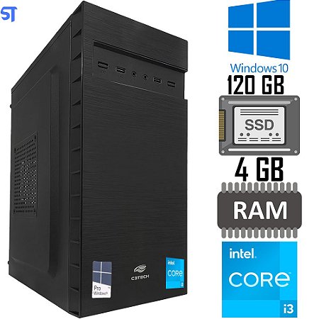 Computador Core i3-3240-SSD 120GB-Memória Ram 4GB-Gab MT-32BK-Windows 10