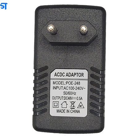 Fonte Injetor POE Ethernet CCTV 48V 500MA - POE-248