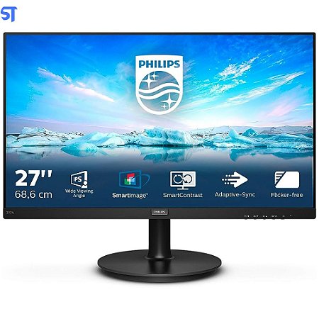Monitor Philips V-Line 27" LED FHD 272v8a / 75hz / IPS / HDMI / VGA / Display Port / Vesa / Multimidia / Adaptive-sync