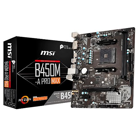 Placa Mãe MSI B450M-A Pro Max, AMD AM4, Micro-ATX, DDR4