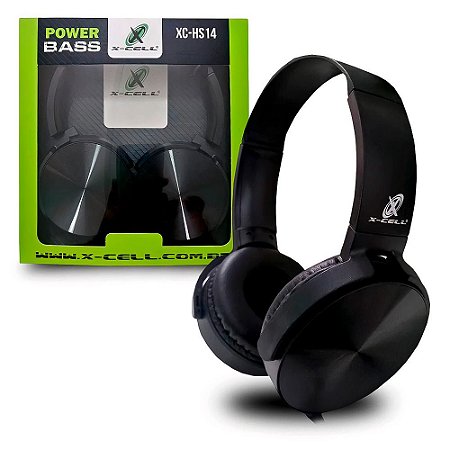 Fone de Ouvido Multímidia Headphone X-CELL Power Bass 1,5m Plug P2 XC-HS 14 - Preto