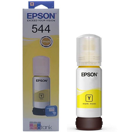Refil de Tinta Epson Corante T544 Amarelo 65ML Para Ecotank L1110 / L1210 / L3110 / L3150 / L3160 / L3251 / L5190