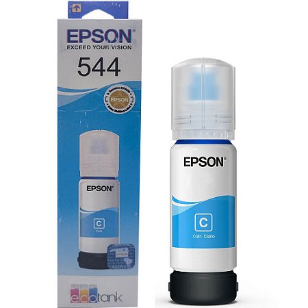 Refil de Tinta Epson Corante T544 Ciano 65ML Para Ecotank L1110 / L1210 / L3110 / L3150 / L3160 / L3251 / L5190