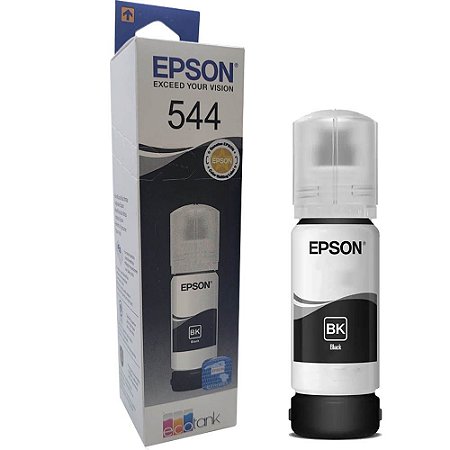 Refil de Tinta Epson Corante T544 Bk Preto 65ML Para Ecotank L1110 / L1210 / L3110 / L3150 / L3160 / L3251 / L5190