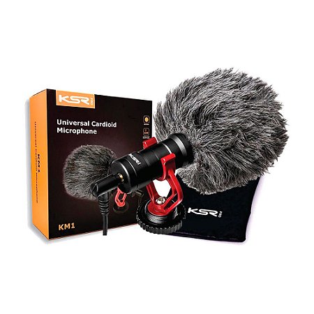 Microfone de Gravação de Vídeo Multimídia Compacto e Leve - KSR PRO KM1