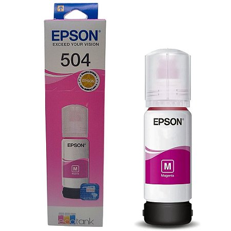 Refil de Tinta Epson Corante 504/544 Magenta 70ML Para Ecotank L4150 / L4160 / L4260 / L6171 / L6161 / L