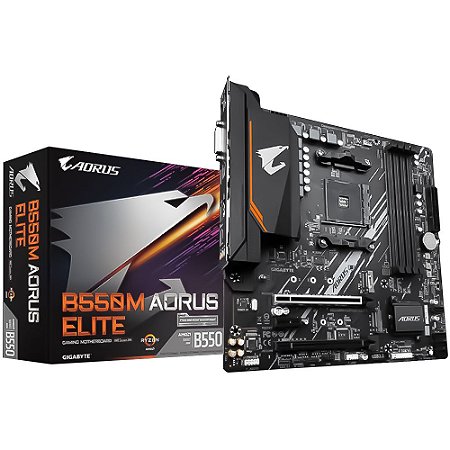 Placa Mãe Gigabyte B550M AORUS Elite, Chipset B550, AMD AM4, mATX, DDR4