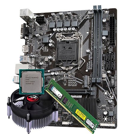 Kit Placa Mãe Gigabyte 1200 Com Processador Celeron G5905 e Memória Ram 4GB DDR4