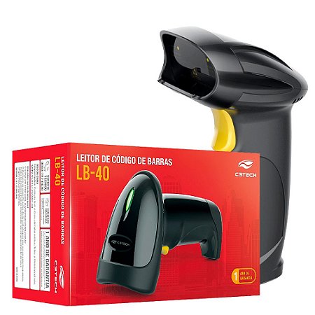 Leitor de Código de Barras 1D USB LB-40BK C3Tech - Preto