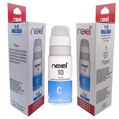 Refil De Tinta Compativel Canon Nexel Ciano C10 G5010/ G5070/ G6050/ G6060 70Ml