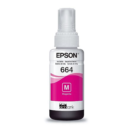 Refil de Tinta Epson 664 Magenta 70Ml Original T664120 AL Rende até 4.000 Paginas  L110 / á L395 / L495-  S/Caixa