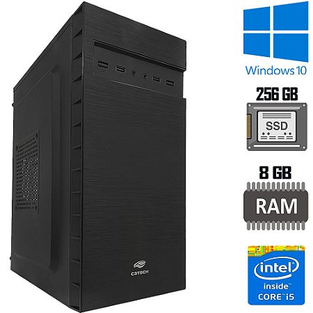 Computador Core i5-3470-SSD 256GB-Memória Ram 8GB-Gab MT-32BK- Windows 10