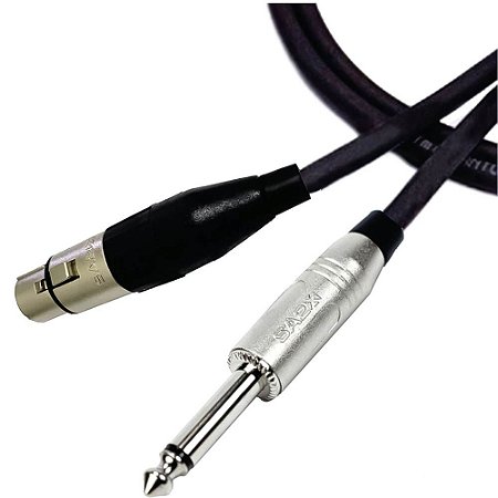 Cabo De Microfone XLR Fêmea X P10 Macho 5 Metros, KSR STD, Corpo Em Metal - X30