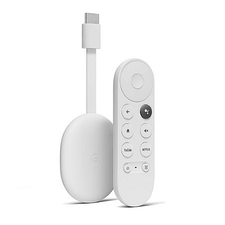 Chromecast 4 com Google TV (Full HD) G454V - ‎Bluetooth, Wi-fi, HDMI, Com controle - Cor Neve